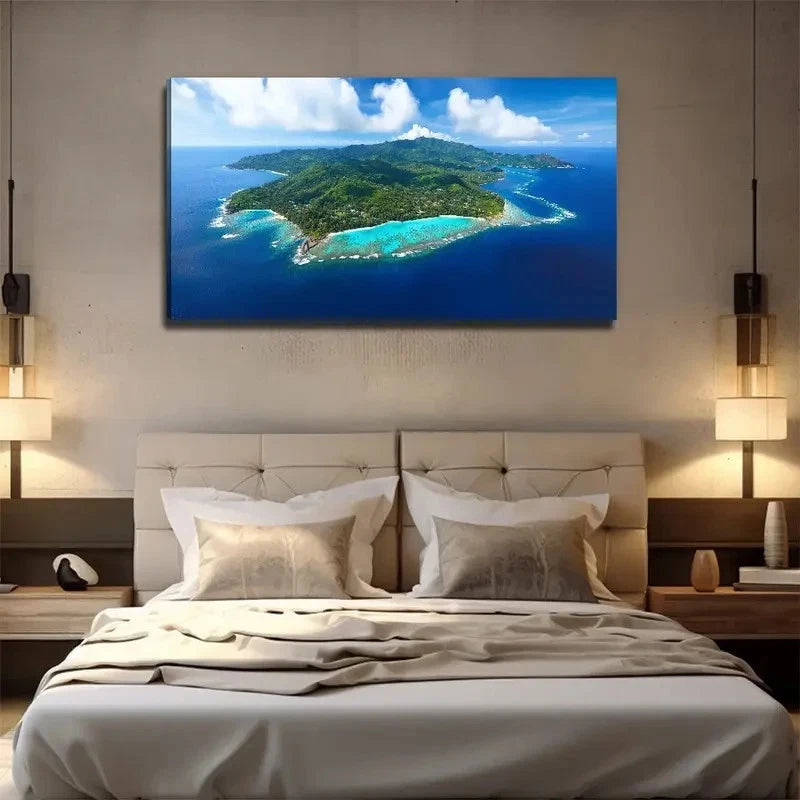 Pacific Islands Decorative Wall Art Canvas Office Home Room Framed 120x60cm