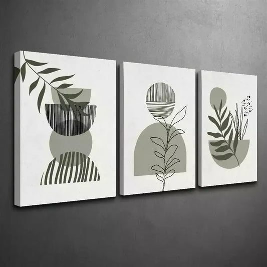 3pcs Painting Bohemian style sage greenery Wall Art Set - Modern Brown Tree Wall Art Set Canvas Framed 50x70cm - High Quality Print 100% Australian Made Wall Canvas Ready to Hang