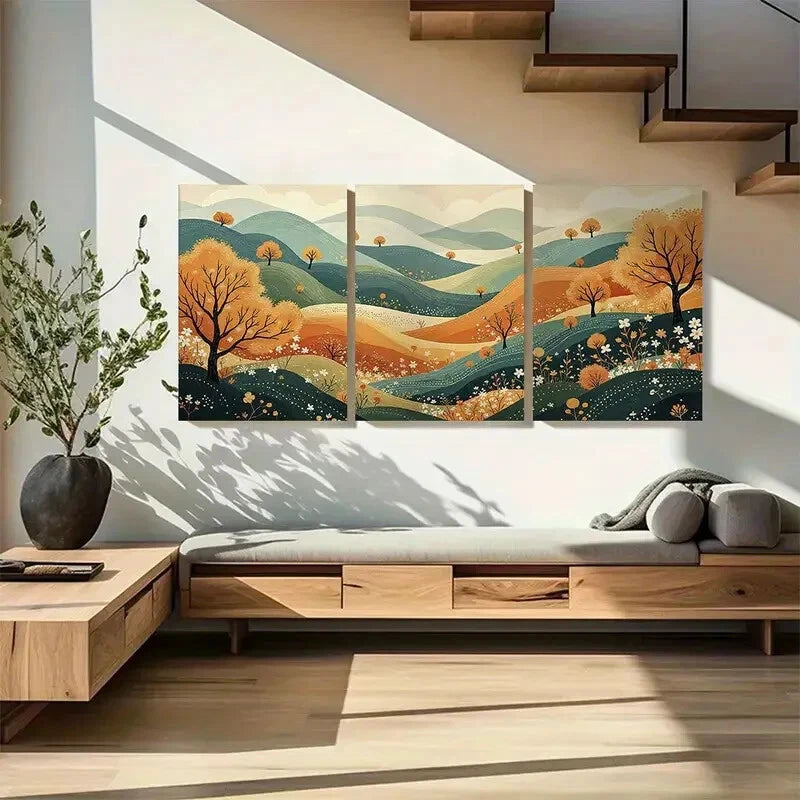 3pcs Modern Abstract Colorful Metal Print Ready to Hang Art - Bella Home Decor