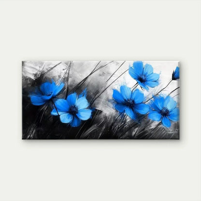 Petals & Brushstrokes Design Wall Art Canvas Office Home Room Framed 120x60cm