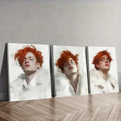 3pcs Featuring a Man with Red Hair Wall Art Canvas Unframed - High Quality Print 100% Australian Made Wall Canvas