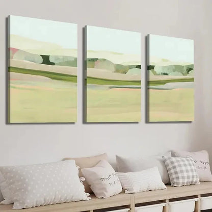 3pcs Rural Meadow Landscape Wall Art Set Canvas Unframed - High Quality Print 100% Australian Made Wall Canvas