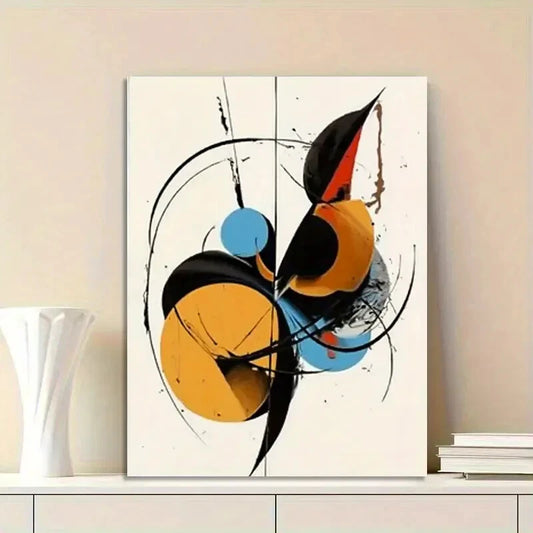 Century Modern Abstract Shapes And Curves 40x60cm Metal Print Ready to Hang