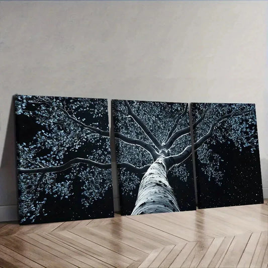 3pcs The old poplar tree Wall Art Set Canvas Framed 40x60cm - High Quality Print 100% Australian Made Wall Canvas Ready to Hang