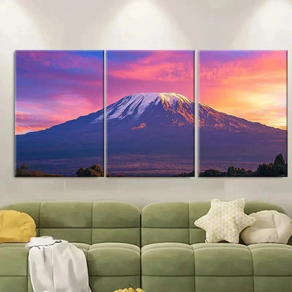 3pcs Mount Kilimanjaro African Safari & NatureZ   Wall Art Set Canvas Framed 60x90cm - High Quality Print 100% Australian Made Wall Canvas Ready to Hang