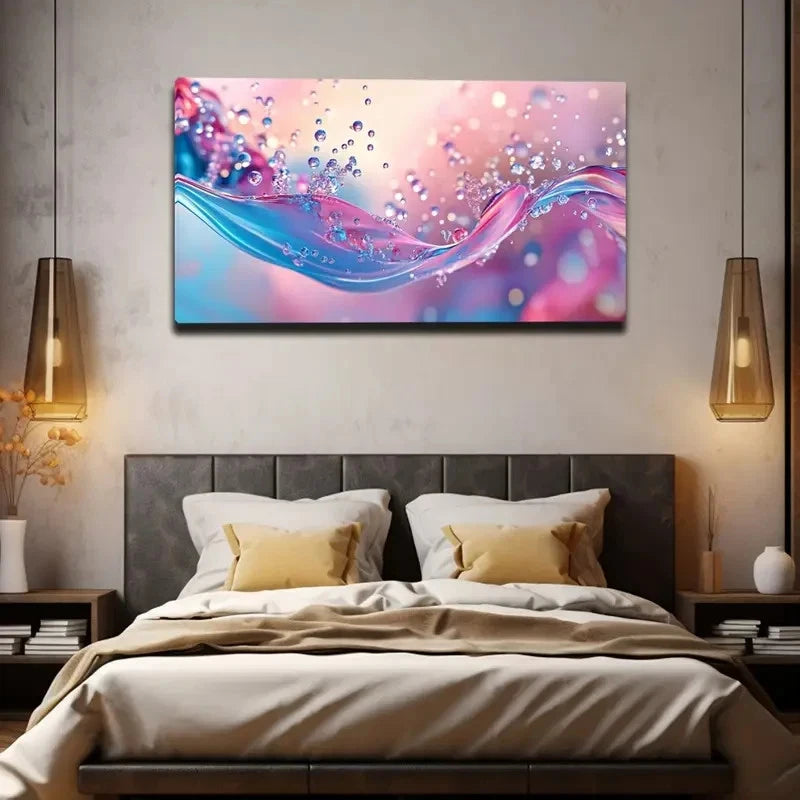 Dreamy Water Ripple Bubble Wall Art canvas office home room framed 120x60cm - Bella Home Decor