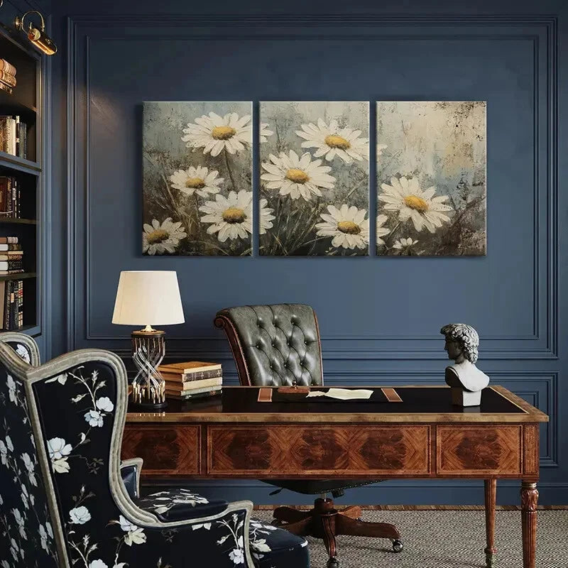 3pcs Flowers Wildflowers Pastoral Scene Metal Print Ready to Hang Art - Bella Home Decor
