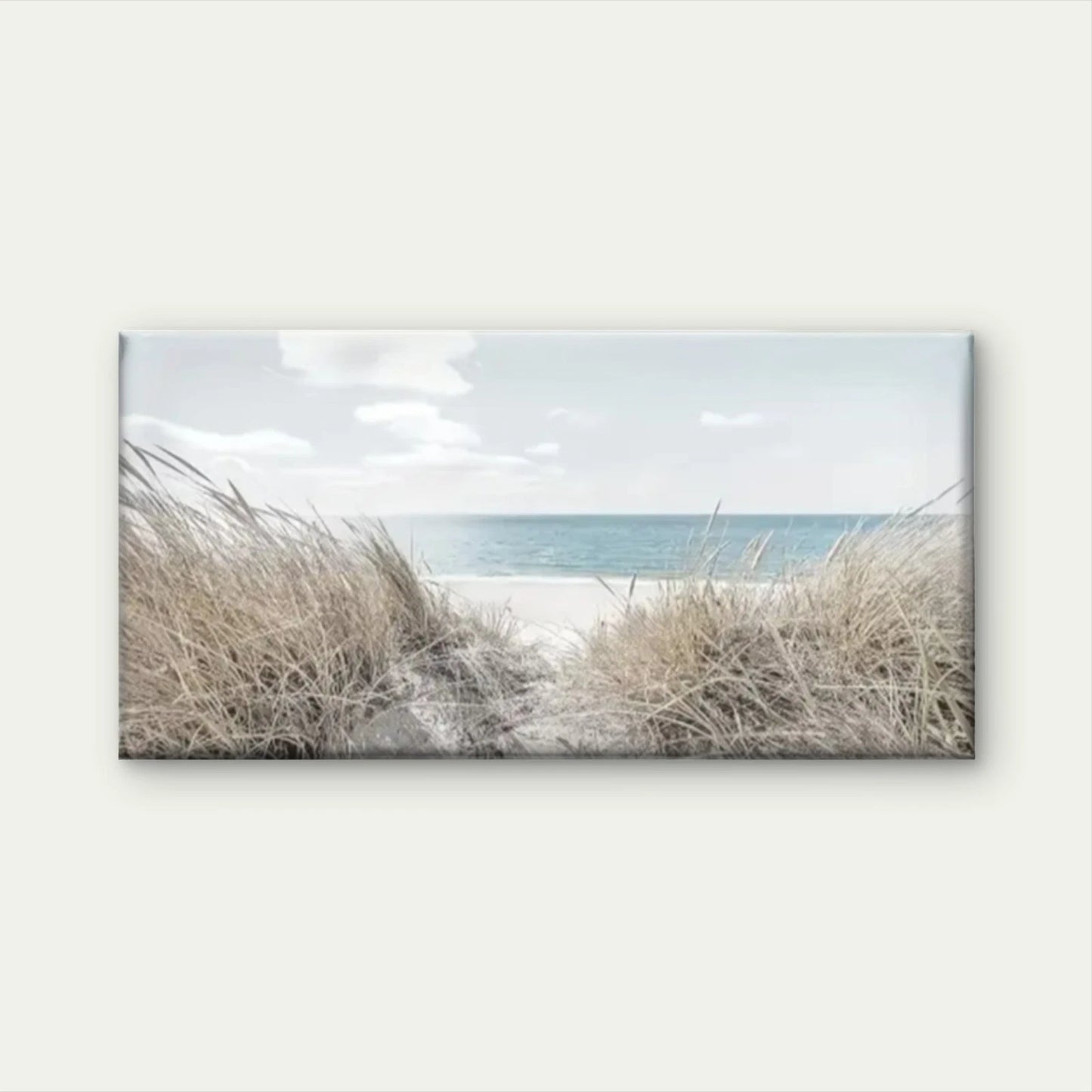 Beach White Sand Sea Wall Art Canvas Office Home Room Framed 120x60cm