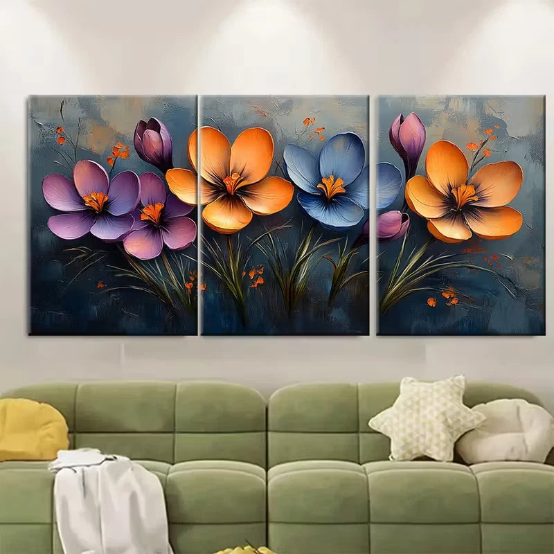 3pcs Navy Blue and Blush Pink Minimalist Metal Print Ready to Hang Art