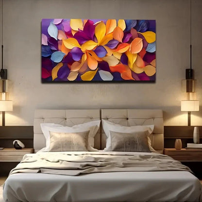 Vibrant Flower Petal Wall Art Canvas Office Home Room Framed 120x60cm