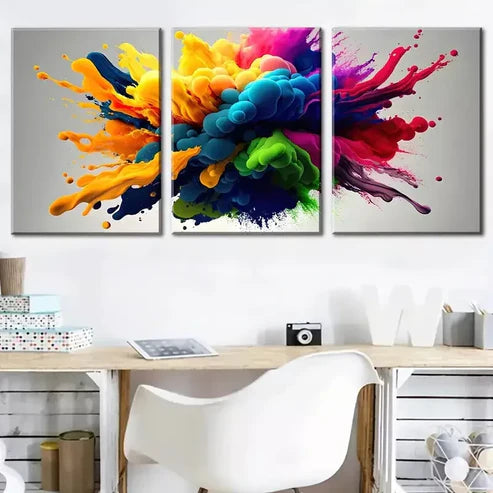 3pcs Colorful Explosion Wall Art Canvas Unframed - High Quality Print 100% Australian Made Wall Canvas