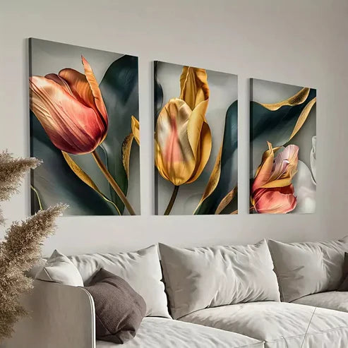 3pcs Mid Century Modern Sage Green Wall Art Canvas Unframed - High Quality Print 100% Australian Made Wall Canvas