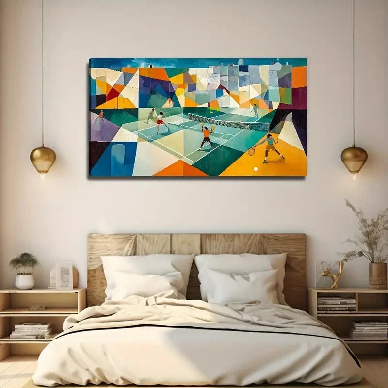 Badminton Court Wall Art Canvas Office Home Room Framed 120x60cm