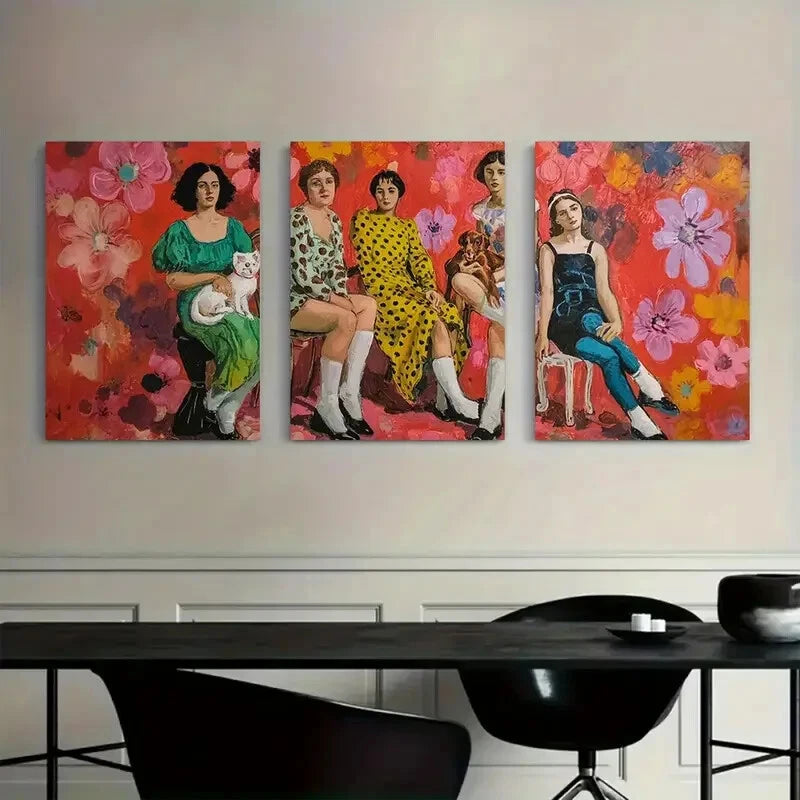 3pcs Vibrant Style of Henri Matisse One Woman Metal Print Ready to Hang Art - Bella Home Decor