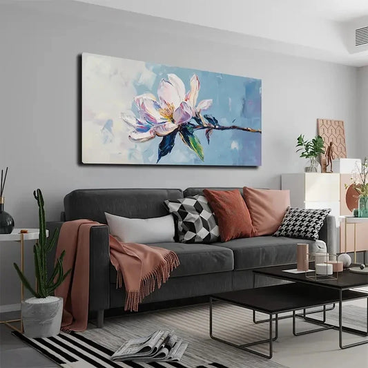 Minimalist Watercolor Magnolia Wall Art canvas office home room framed 120x60cm