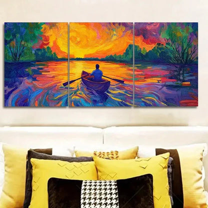 3pcs Abandoned Lake Nature Wall Art Canvas Unframed - High Quality Print 100% Australian Made Wall Canvas - Bella Home Decor