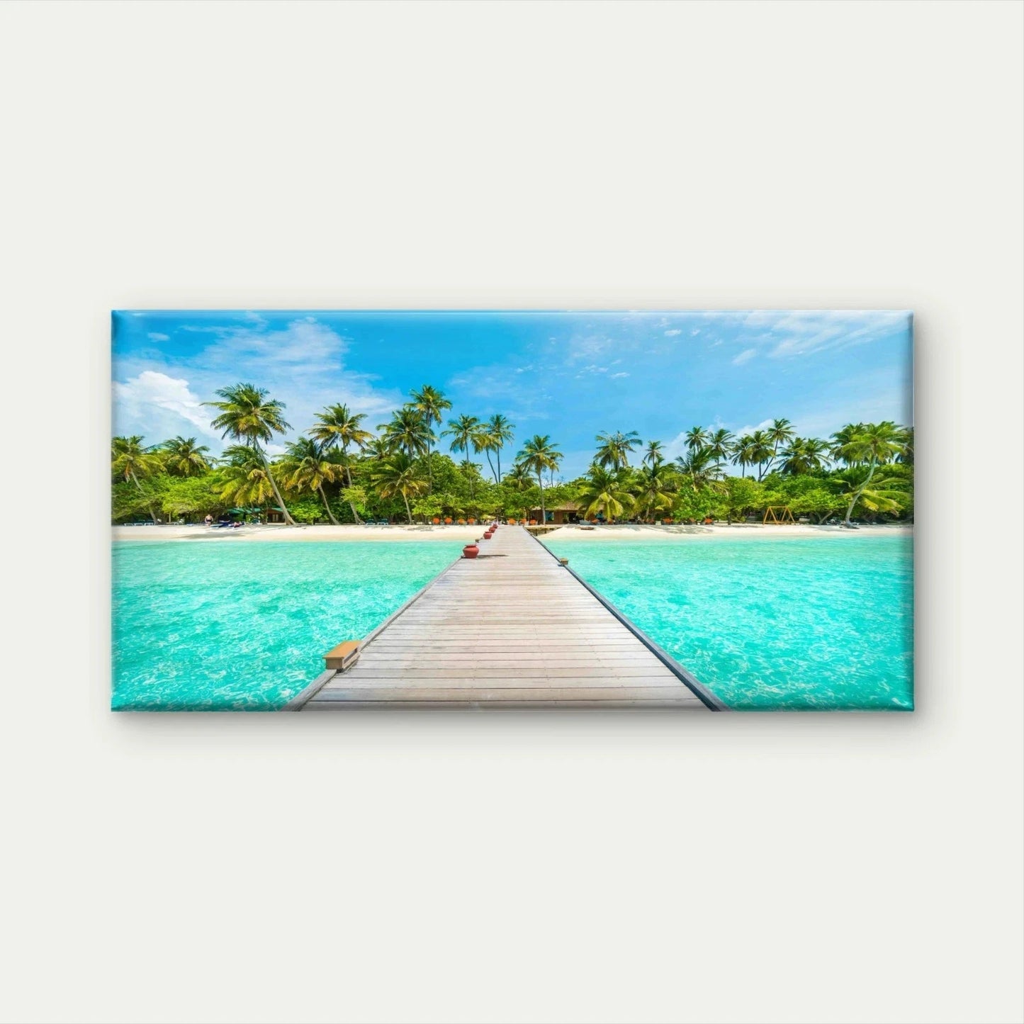 Landscape Tropical Vacation Wall Art Canvas Office Home Room Framed 120x60cm