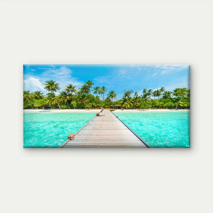 Landscape Tropical Vacation Wall Art Canvas Office Home Room Framed 120x60cm