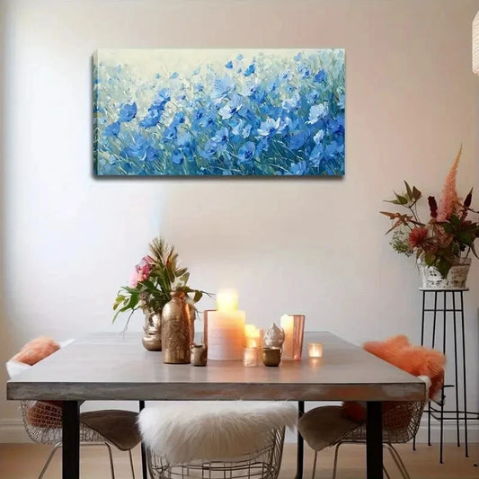 Modern Minimalist Décor Blue Wall Art Canvas Office Home Room Framed 120x60cm