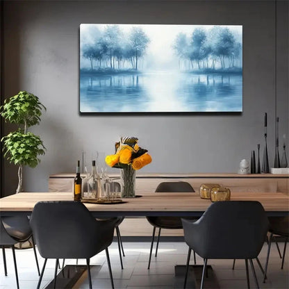 Forest And Lake Scene Wall Art canvas office home room framed 120x60cm