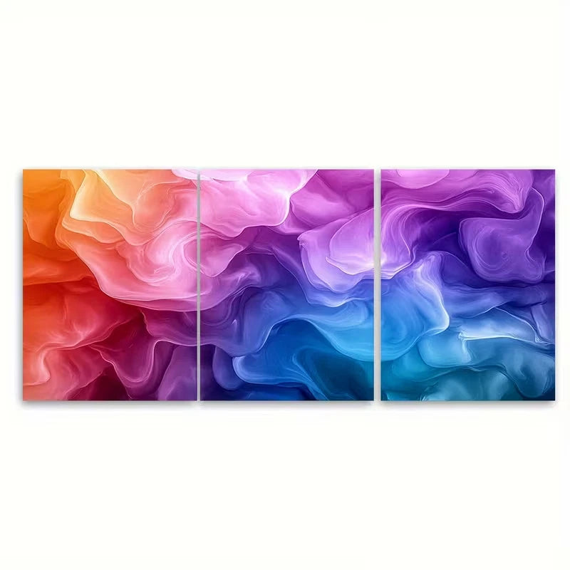 3pcs Abstract Alcohol Ink Metal Print Ready to Hang Art - Bella Home Decor