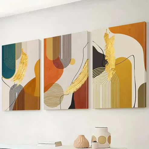 3pcs Luxury Abstract Line Wall Art Set Canvas Unframed - High Quality Print 100% Australian Made Wall Canvas