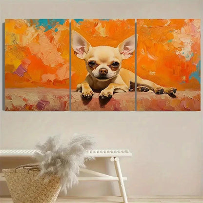 3pcs Vibrant Orange & Yellow Abstract Wall Art Set Canvas Framed 60x90cm - High Quality Print 100% Australian Made Wall Canvas Ready to Hang