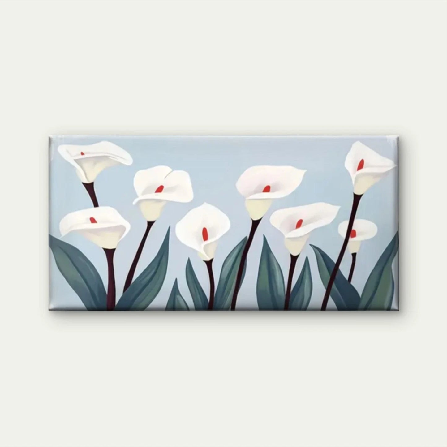 White Cara Flowers Abstract Wall Art Canvas Office Home Room Framed 120x60cm