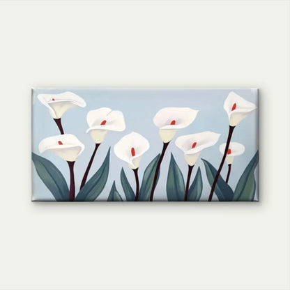 White Cara Flowers Abstract Wall Art Canvas Office Home Room Framed 120x60cm