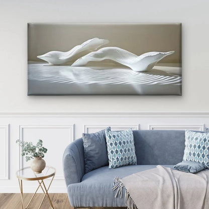 Tranquility White Clouds Wall Art Canvas Office Home Room Framed 120x60cm