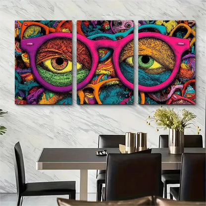3pcs Multicolor Dopamine Aesthetic Maxi Perfect Wall Art Set Canvas Framed 50x70cm - High Quality Print 100% Australian Made Wall Canvas Ready to Hang