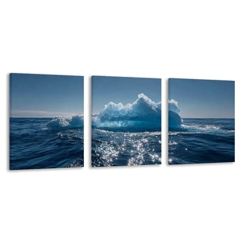 3pcs Ocean Wave Minimalist Beach House Decor  Wall Art Set  Canvas Framed 50x70cm - High Quality Print 100% Australian Made Wall Canvas Ready to Hang
