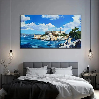 Beautiful Island Perfect Wall Art Canvas Office Home Room Framed 120x60cm