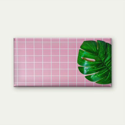 Close Up Green Leaf Tiled Floor Wall Art Canvas Office Home Room Framed 120x60cm - Bella Home Decor