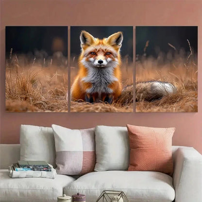 3pcs Serene Red Fox Photography Nature Metal Print Ready to Hang Art