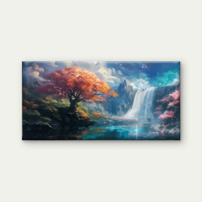 Waterfalls And Trees Wall Art Canvas Office Home Room Framed 120x60cm