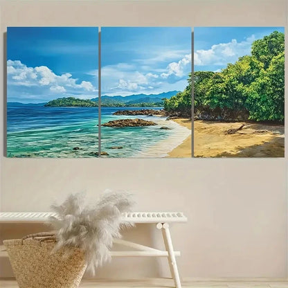 3pcs The Azuero Peninsula Panama Wall Art Set Canvas Framed 40x60cm - High Quality Print 100% Australian Made Wall Canvas Ready to Hang - Bella Home Decor
