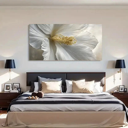 Golden Stamens Textured Flower Wall Art Canvas Office Home Room Framed 120x60cm - Bella Home Decor