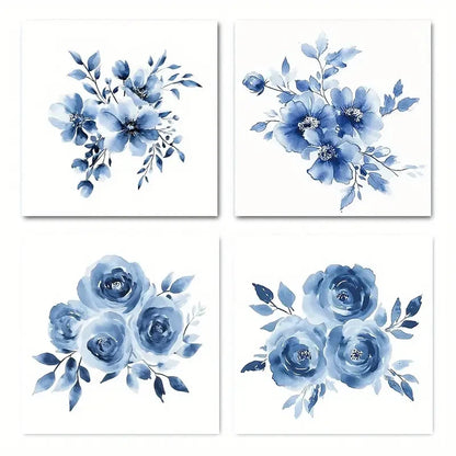 4pcsElegant FloralWall Art Canvas Framed