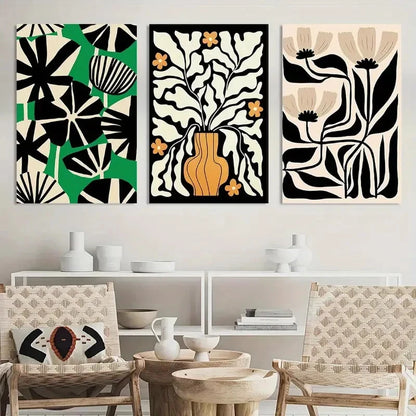 3pcs Vintage Flowers Plant Poster Print Metal Print Ready to Hang Art - Bella Home Decor