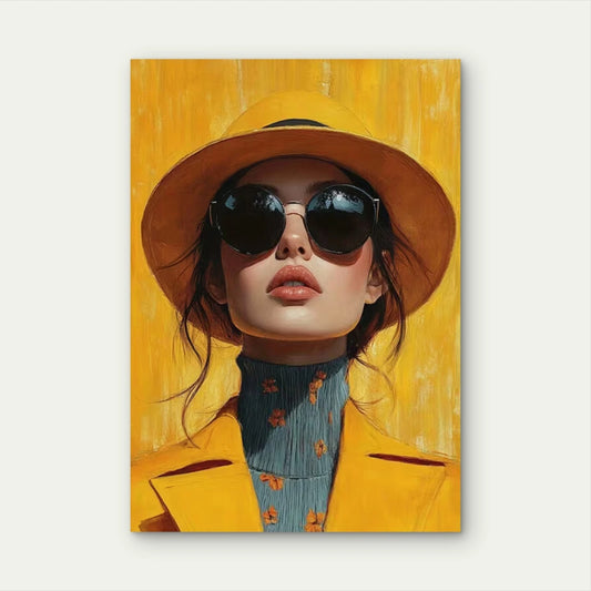 Abstract Vintage Woman Portrait 60x90cm Metal Print Ready to Hang