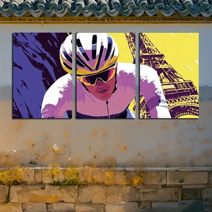3pcs Bicycle and Architectural Landmarks Wall Art Set Canvas Framed 40x60cm - High Quality Print 100% Australian Made Wall Canvas Ready to Hang