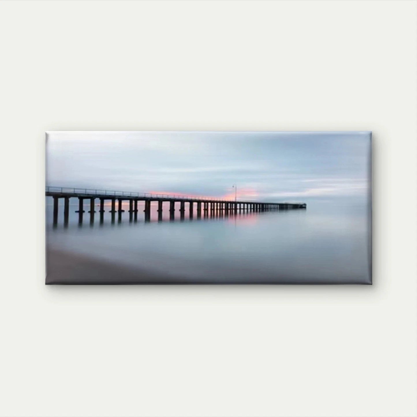 Seaside Dock Scenery Wall Art Canvas Office Home Room Framed 120x60cm