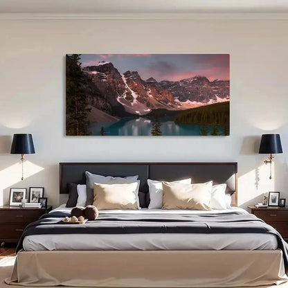 Moraine Lake Scenery Vintage Wall Art Canvas Office Home Room Framed 120x60cm
