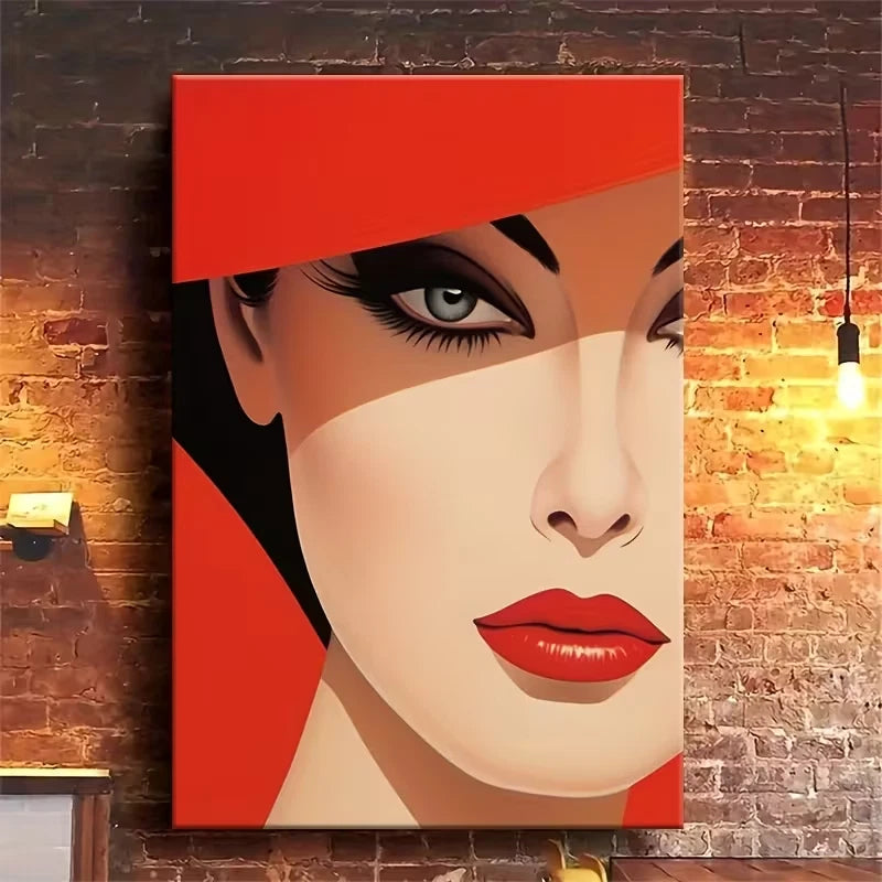 Abstract Red-Rimmed Alluring Eyes Design 60x90cm Portrait Home Decor Wall Print Art - Bella Home Decor