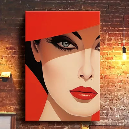 Abstract Red-Rimmed Alluring Eyes Design 60x90cm Portrait Home Decor Wall Print Art - Bella Home Decor