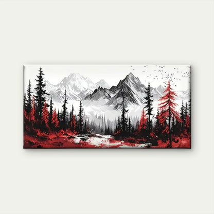 Abstract Mountain Snow-Capped Wall Art Canvas Office Home Room Framed 120x60cm