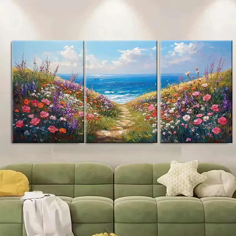 3pcs Irish Coastal Landscape Metal Print Ready to Hang Art