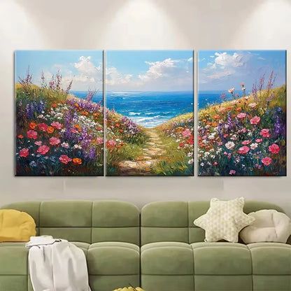3pcs Irish Coastal Landscape Metal Print Ready to Hang Art