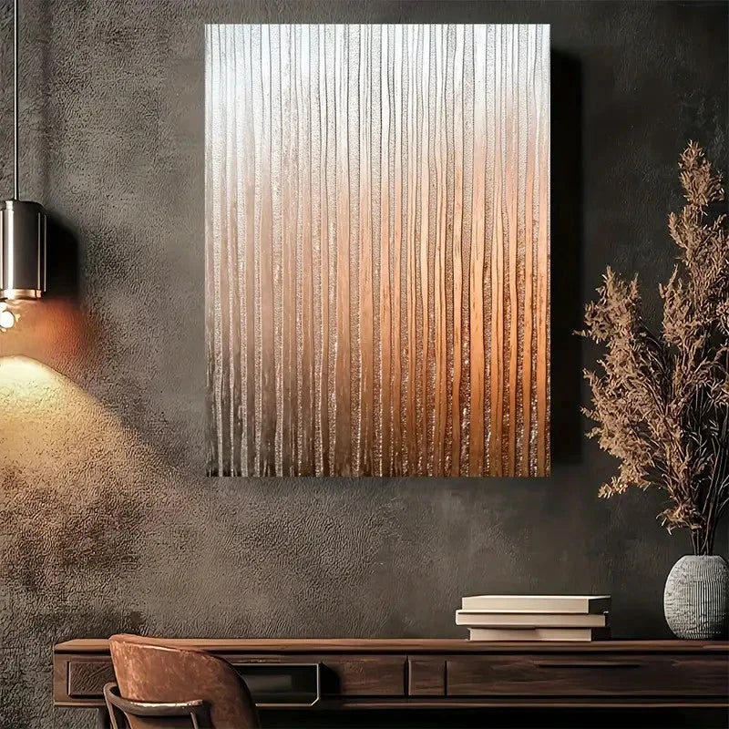 Beautiful Modern Abstract Elegant Vintage Painting 40x60cm Metal Print Ready to Hang - Bella Home Decor